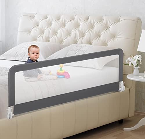 Rails de cama de infans para crianças pequenas, segurança dobrável Berço bebê ajuste para crianças gêmeas, guarda -cama de cama extra longa para berço conversível, colchão da rainha e rei, guarda lateral da cama