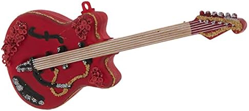 Ornamento de guitarra vermelha Decoração de árvores de Natal 3,5 comprimento