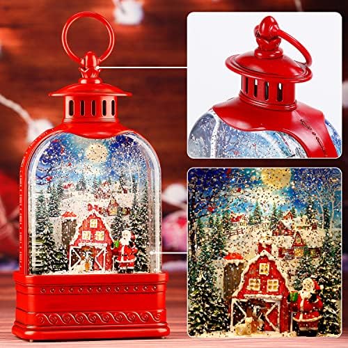 Decorações de Natal de Caifang, Globo de neve Feliz presente de Natal com musical, giro de lanterna brilhante, decorações