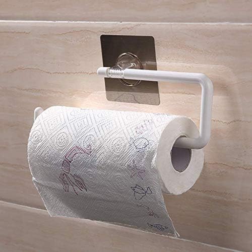 WSZJJ Suporte de papel higiênico auto-adesivo, toalha de banheiro, montagem de parede, toalha, key, branca