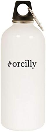 Produtos de molandra oreilly - 20oz hashtag garrafa de água branca de aço inoxidável com moçante, branco
