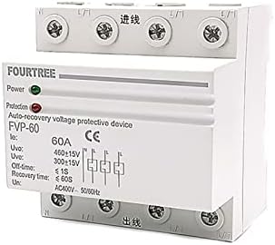 1PCS 380V Três fase quatro fios Din Rail Auto-recuperação Reconexão automática sobre AMP sob proteção de tensão