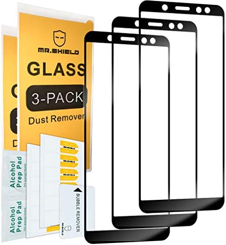 Mr.Shield [3-Pack] projetado para o Samsung Galaxy A6 [Japão Temperado Glass] [9H Dressura] [Cobertura completa] Protetor de tela com substituição ao longo da vida