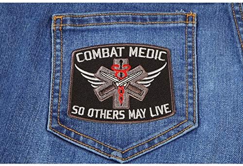 Patch de combate a Medic para que outros possam viver - 3,5x3 polegadas. Ferro bordado no patch