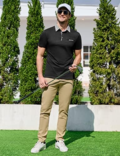 Camisetas de pólo de elitespirit massas de colisão curta camisas de golfe de colarinho casual com bolso com bolso