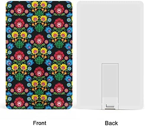 Planeio folclórico de arte floral padrão USB Drive Flash Drive personalizado Drive de cartão de crédito Stick Usb Key Presentes