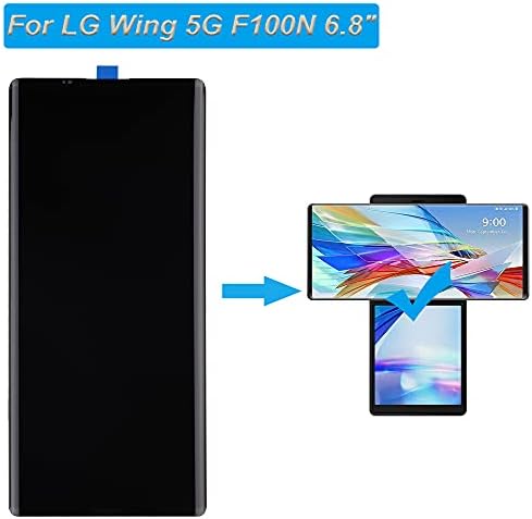Exibição LCD e-yiiviil compatível com lg Wing 5G F100N F100VM 6.8 LCD Display Touch Screen Conjunto com ferramentas