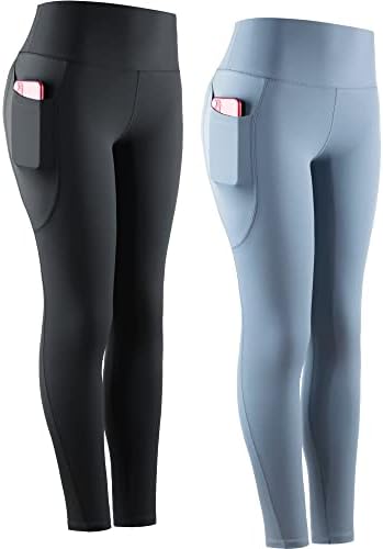 Leggings de treino de cintura alta Cadmus para mulheres, calças de ioga de controle de barriga com bolsos, 2 ou 3 pacote