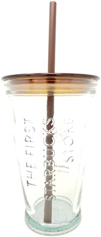Starbucks exclusivo Seattle 1912 Pike Place Primeira loja Brown Recycled Glass Cold Cup, 16 fl oz