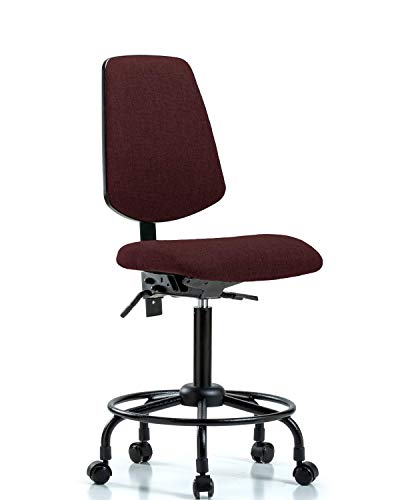 LABTECH ASSENTO LT42381 Cadeira de bancada média, tecido, base de tubo redondo médio -redondo -rutt, rodízios, marinha