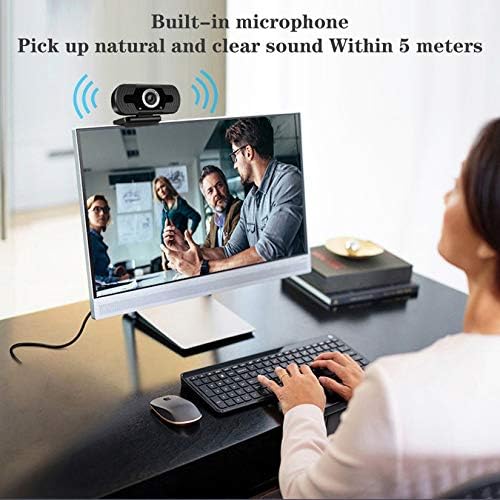 1080p Webcam HD com microfone de redução de ruído para chamadas de vídeo para laptop e desktop, gravação de vídeo,