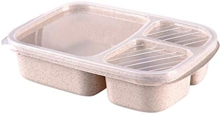 BLMIEDE Lunch Box Reutilable 3 Compartimento Plástico Dividido Caixas de Recipientes de Armazenamento de Alimentos Recipientes de Despensa