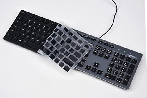 Capa do teclado compatível com o Basics Basics de baixo perfil teclado USB Layout US Qwerty, PELE DE PROTEÇÃO DE TECLADOR DO TECLADOR