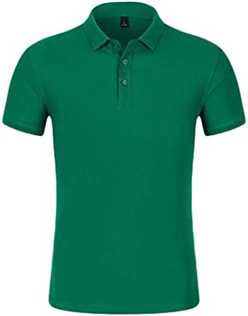 Camisas pólo clássicas para homens camisas de pólo de negócios casuais de verão wicking de algodão básico de algodão pólo de golfe verde