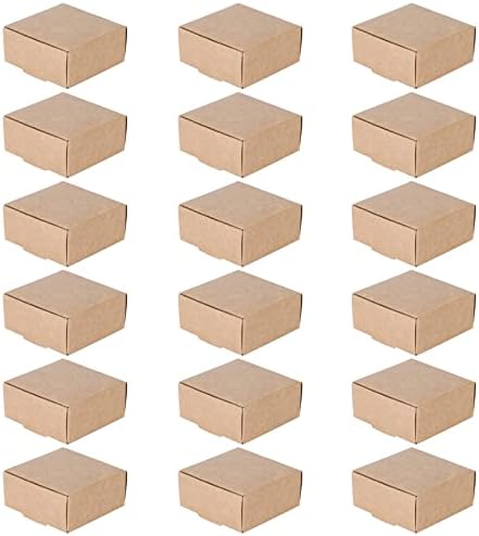 Nignya Brown Boxes de presente 50 contagem caixa de presente extra pequena 2.16x2.16x0,98 polegadas, caixa de papel