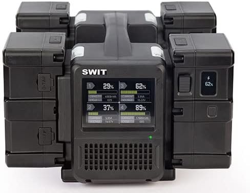 SWIT PC-P461B 4X100W Carregador de montagem B Super Fast, 4-CH 33,6V/3A 100W Super Fast Charging B Charger de montagem com 3,5 polegadas