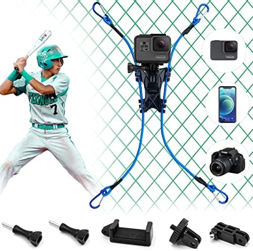 Montagem da cerca para a câmera de ação para iPhone goopro de backstop link link cerca de gente para gopro telefone camera camera de câmera de câmera montagem, montagem na câmera backstop para beisebol, softball, jogos de tênis