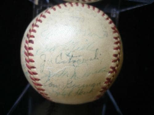 1952 A equipe do NY Yankees assinou assinaturas do mundo do beisebol-21 com manto! - bolas de beisebol autografadas