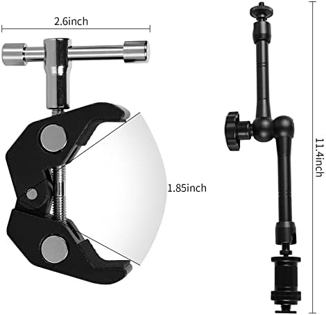 Sequpr universal 11 polegadas Adaptador de braço mágico de câmera de fricção articável de 11 polegadas com montagem de base de