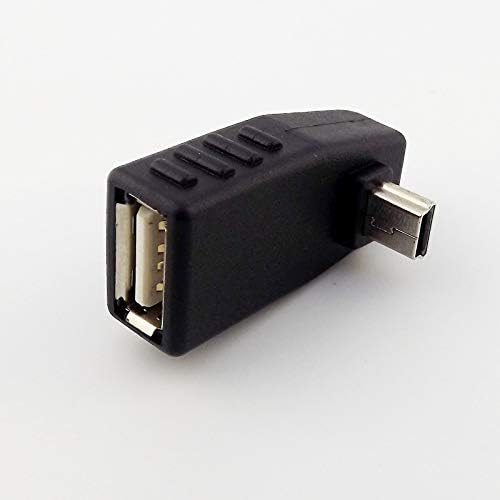 Conectores 10pcs para baixo em ângulo de 90 ° Mini USB 5 pinos macho para USB 2.0 Um adaptador de host de jack otg feminino