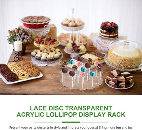 Luxshiny CakePopsical Stand Acrílico Transparente Lollipop Stand Stand Cake Pop Pop Placa Plástico Plástico Plástico Placa Lollipop