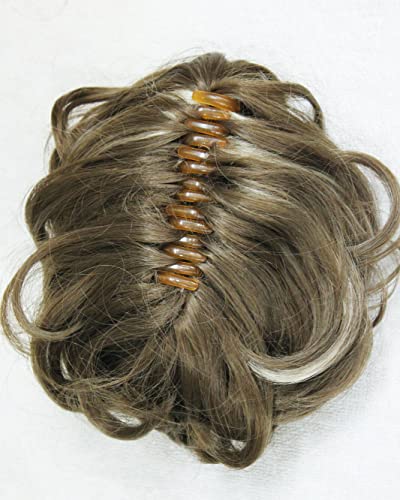 Peda de cabelo de rabo de cavalo da Wiginway para mulheres rabo de cavalo, prenda/em peças de cabelo, extensões de cabelo ondulado encaracolado, marrom destacado
