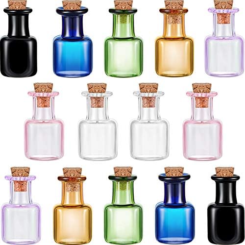 Mini garrafas de cor de vidro desejando garrafa de frascos minúsculos frascos retângulo garrafas fofas com cortiça para festas decoração