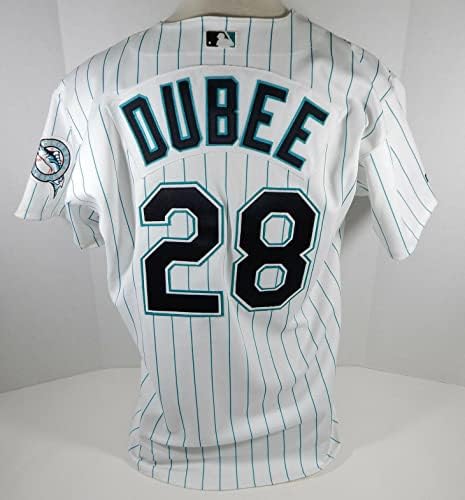 Florida Marlins Rich Dubee 28 Jogo emitiu White Jersey DP07241 - Jerseys MLB usada para jogo MLB