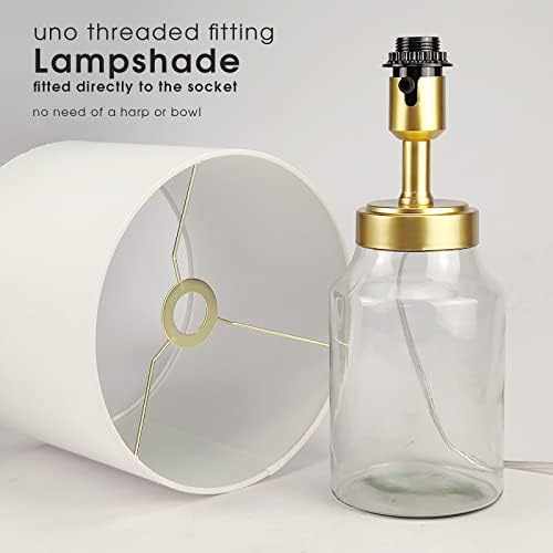 Onkylumina 20 h lâmpada de mesa preenchível com vidro transparente com sombra branca, ouro