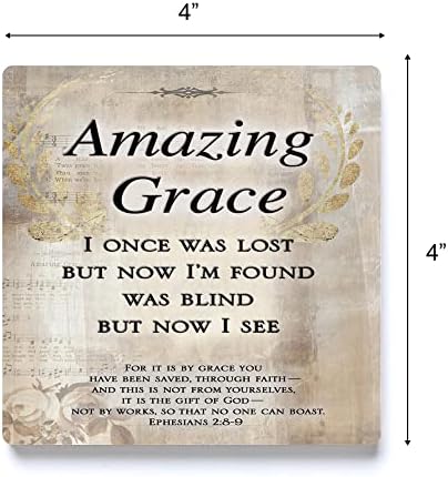 Amazing Grace Golden Cream Music 4 x 4 pacote de montanhas -russas de cerâmica absorvente de 4