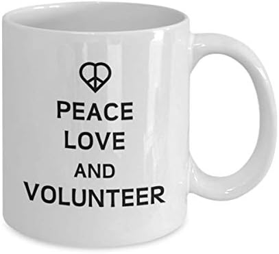 Paz amor e chá voluntário caneca voluntária de colegas de trabalho presente hobby hobby Travel Cup Presente