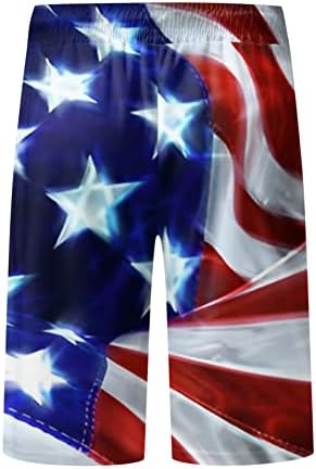 Ayalinggo American Bandle Shorts Men, 4 de julho, troncos de poliéster-cintura elástica em quarto julho dos EUA.