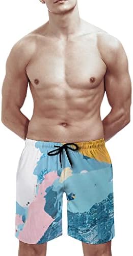 Shorts masculinos masculino de verão lazer lazer à beira -mar de férias de praia Hot Spring Hot Smorls de impressão digital