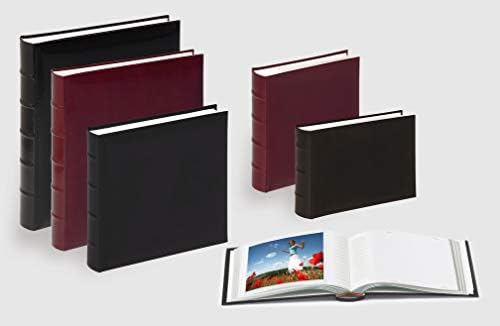 Walther Design FA-371-R Classic Artificial Leather Book Album com coluna vertebral, 10,2 x 9,8 polegadas, 60 páginas brancas,