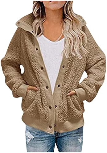 Mulheres inverno quente shaket casaco casual button jackets moda plus size sherpa shearling camisa de camisa