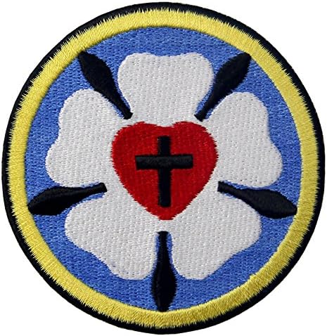 Embtao Luterano Lutheranismo Rose Emblema Apliques bordados Ferro On/Sew On Patch
