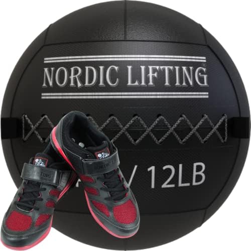 Bola de parede de levantamento nórdico 12 lb com sapatos Venja Tamanho 11.5 - Vermelho preto