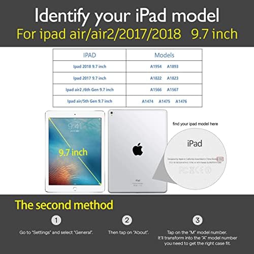 Capa de iPad de couro Gexmil 9,7 polegadas 2018/2017, com porta-lápis Apple lápis embutido, aplica capa de fólio de couro para iPad