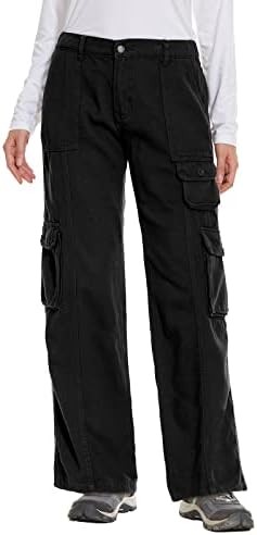 Calças de cargo de caminhada feminina Joggers Cotton Casual Military Combat Work Pants com 7 bolsos