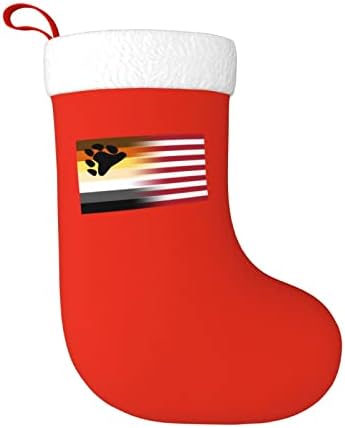 TZT American Flag Bear Bandeira Pride meias de Natal, presentes de festa de férias de Natal para decorações de férias em família