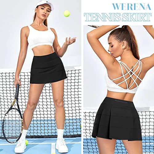 Saia de tênis para mulheres com 4 bolsos Skorts de golfe atlético Saias com shorts Exportadores de exercícios