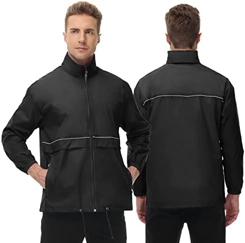 Tiheen Men's Rain Castic Cycling Jackets Rain Capa de chuva à prova d'água com casaco de capa de capa de capa Caminhola