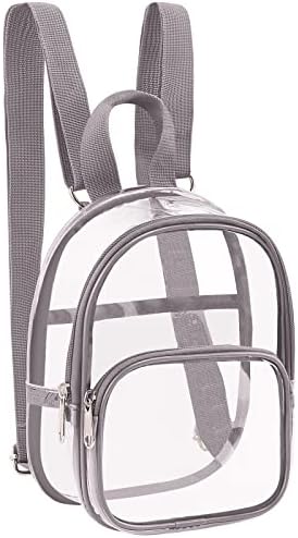 Mossio Clear Mini Backpack Stadium aprovado, com tiras reforçadas e bolso frontal - perfeito para escola, segurança