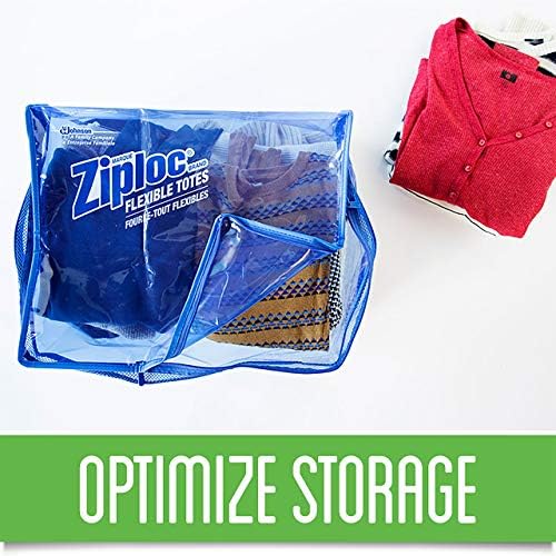 Ziploc Totes flexíveis de roupas e sacos de armazenamento, perfeitos para organização do armário e armazenamento em camas, jumbo,