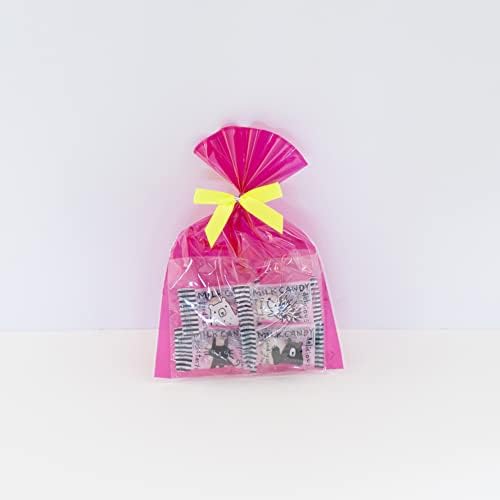 Cabeças AM-Nep-SE-Set1 Opp Gift Saco, 4,7 x 7,1 polegadas, rosa neon, conjunto de 10, inclui laços de arame