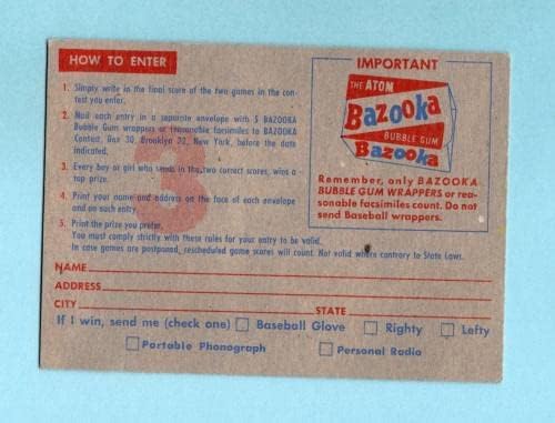 1957 Topps Contest Baseball Card - Sábado, 22 de junho Ex - Cartões de beisebol Slabbed