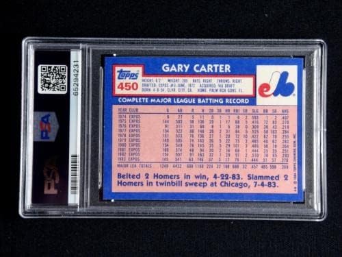 Gary Carter 1984 Topps Tiffany #450 PSA 9 Mint Baseball Card Expos Hof - Cartões de beisebol recortados