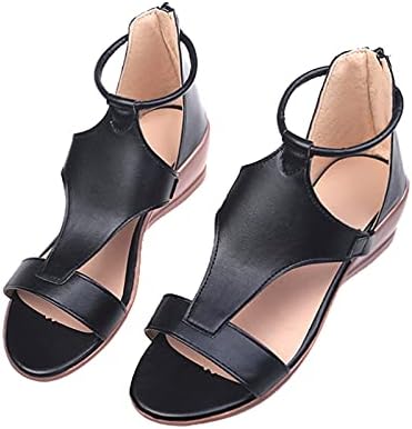 Sandálias femininas de Beiousalie Vintage Slip On Ring Toe Flip Flop Flip confortável Tamanho grande Sandália plana