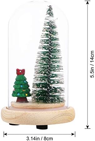 Árvore de Natal iluminada pela nuobesty em vidro cloche iluminando a árvore de Natal de vidro de vidro de vidro de natal