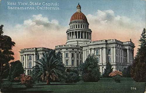 Vista traseira, Estado Capitol Sacramento, California CA CA Original Antique Cartão